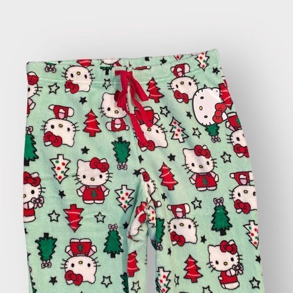 Hello Kitty “Christmas Trees” Fuzzy Soft Touch Pajama Pants Womens size Small - Picture 7 of 12